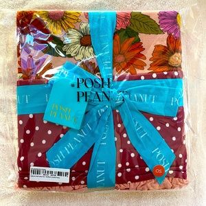 Posh Peanut Della Floral & Polka Dot Ruffled LUXETTE Patoo Blanket
